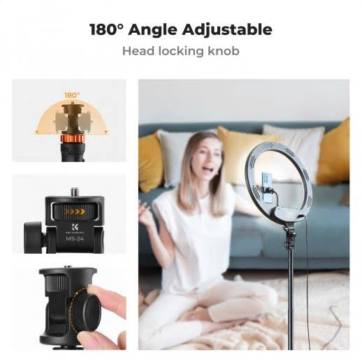 K&F Concept 69''/175cm Iphone Selfie Stick Tripod, Compact Tripod with Phone Holder, Light Stand with Detachable Remote Control, Action Camera Adapter, Compatible with Phone/GoPro/Camera