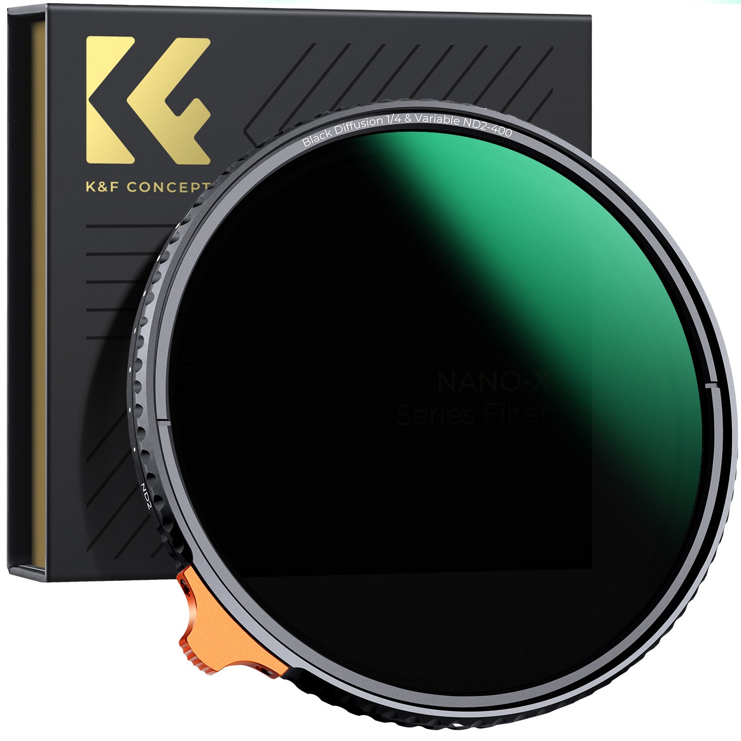 K&F Black Mist 1/4 + ND2-400 Variable ND Filter with Double-sided 28-layer Anti-reflection Green Film and Lever Nano-Xcel Series