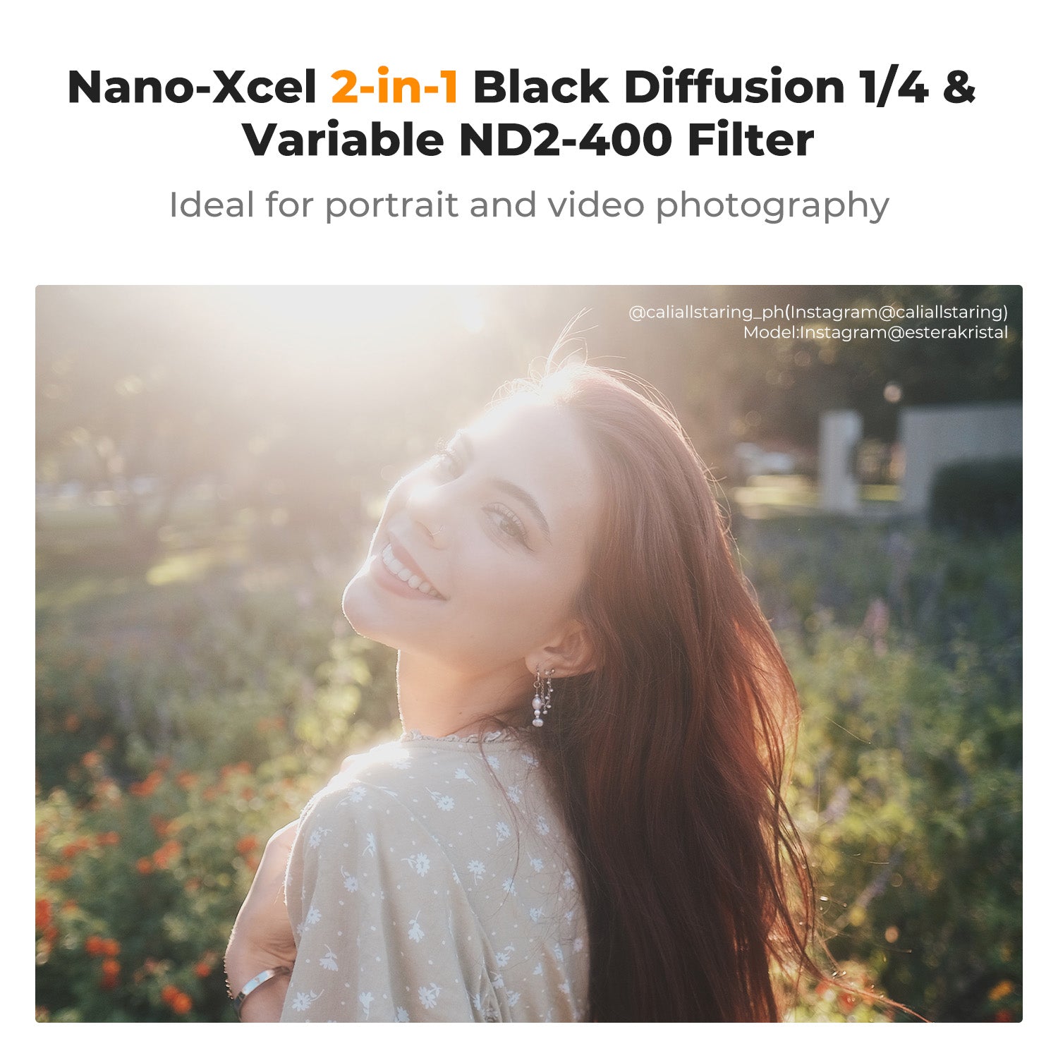 K&F Black Mist 1/4 + ND2-400 Variable ND Filter with Double-sided 28-layer Anti-reflection Green Film and Lever Nano-Xcel Series