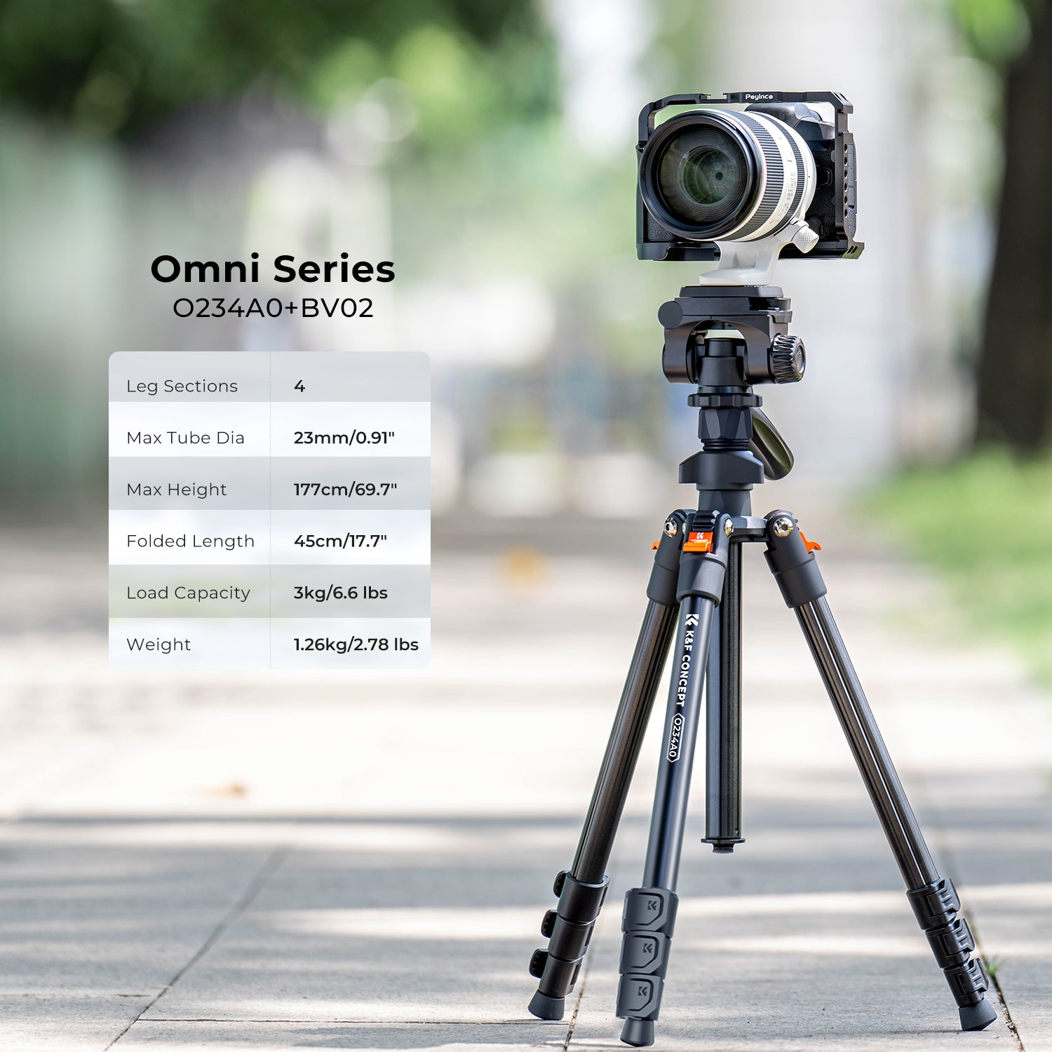K&F 1.96m Camera Tripod, Video Tripod, Lightweight Travel Tripod, Tripod with 3-Way Head, Aluminium Camera Tripod for DSLR, Tripod for Smartphone with Mobile Phone Holder