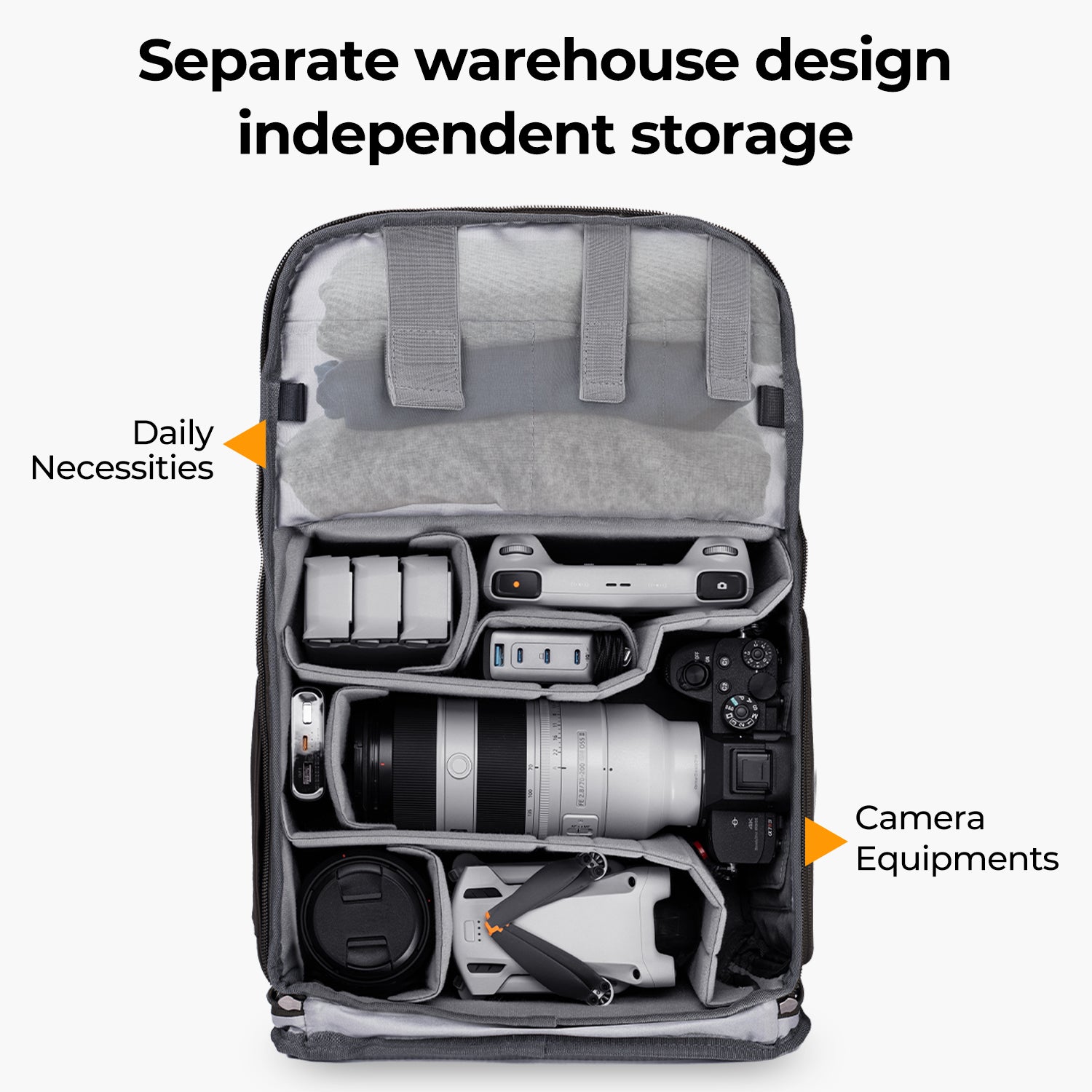 Camera Backpack Camera Bags for Photographers 20L Large Capacity Bag Cover 15.6 Inch Laptop Camera Cases with Raincover - Backpack 20L Urban Wander 01 (Grey)