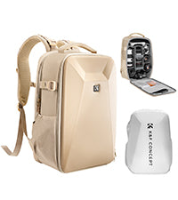 K&F Concept Camera Backpack Hardshell DSLR Photography Camera Bag with 15-15.6 Inch Laptop Compartment Waterproof Camera Case