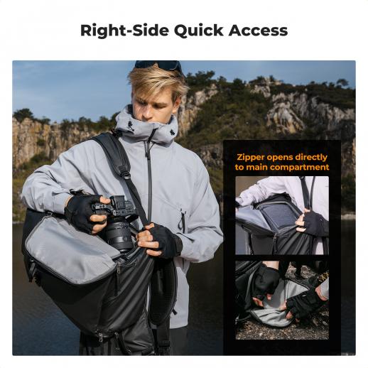 K&F Concept 30L Camera Backpack, Professional Waterproof DSLR Backpack with Removable Customizable Insert, Adjustable Straps – Fits 15