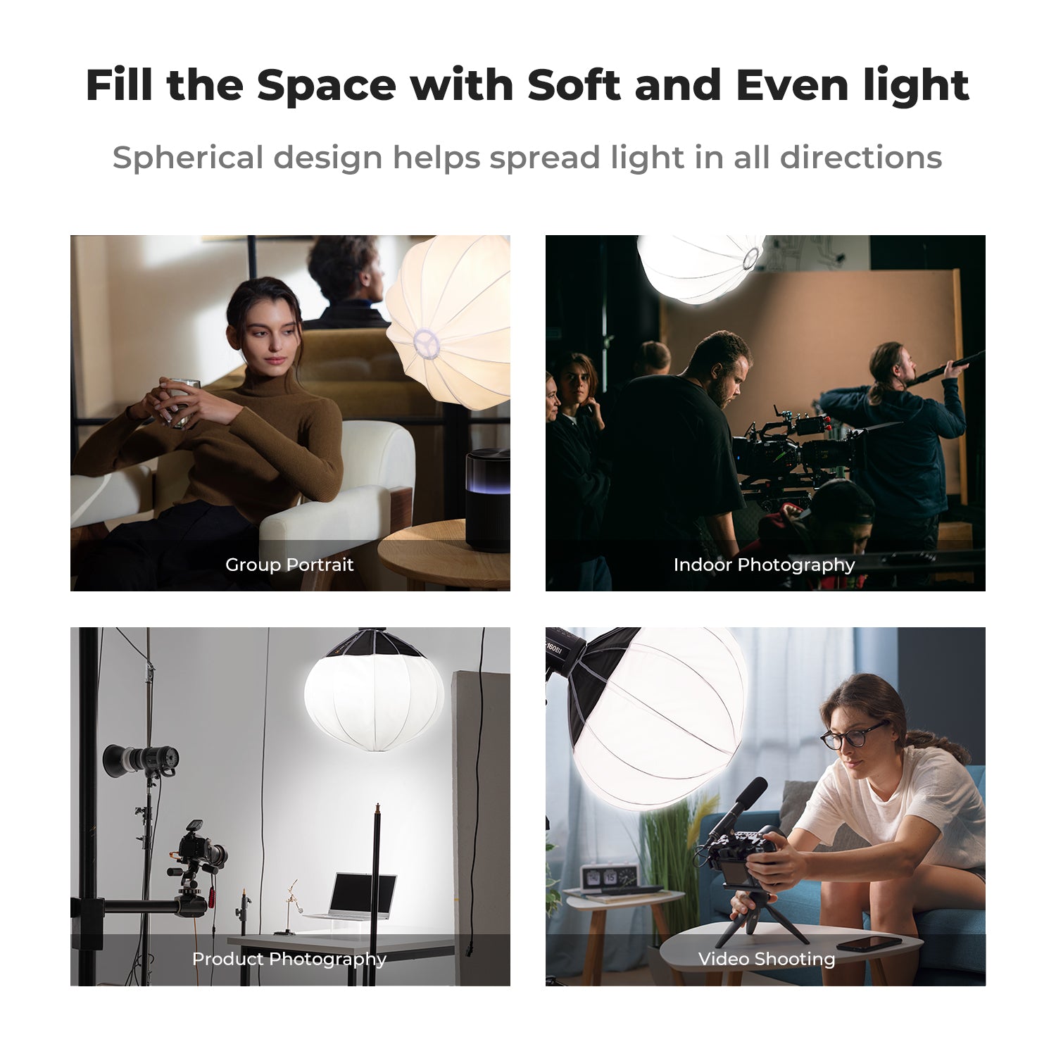 K&F 65cm Softbox Lantern Soft Light Modifier Quick Release Light Diffuser Softbox Compatible with Bowens Mount with Carrying Bag for Photography Studio Speedlite Flash and Monolight