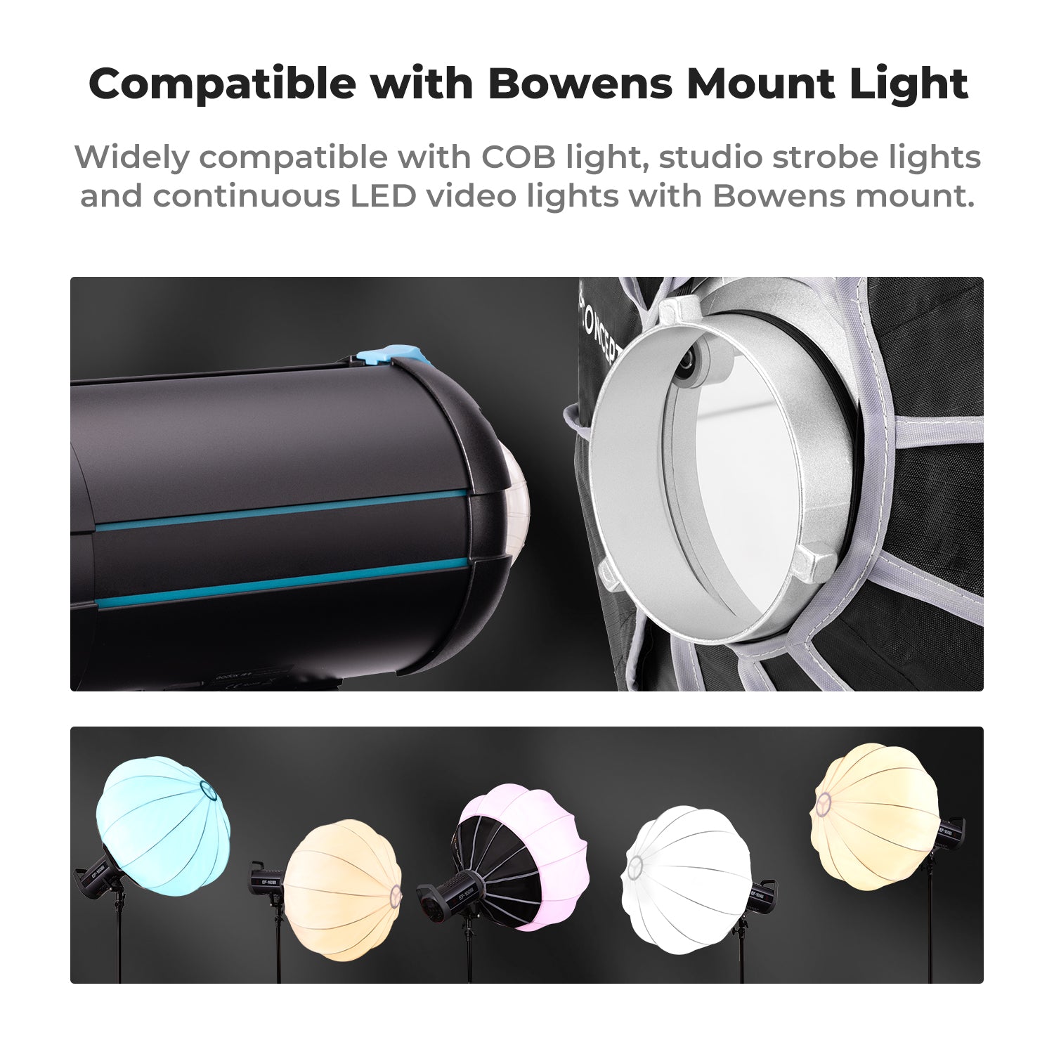 K&F 65cm Softbox Lantern Soft Light Modifier Quick Release Light Diffuser Softbox Compatible with Bowens Mount with Carrying Bag for Photography Studio Speedlite Flash and Monolight
