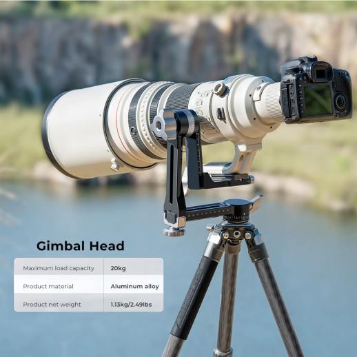 K&F Gimbal Head adjustable on 3 Axes for Long Lens Photography | KF31.052