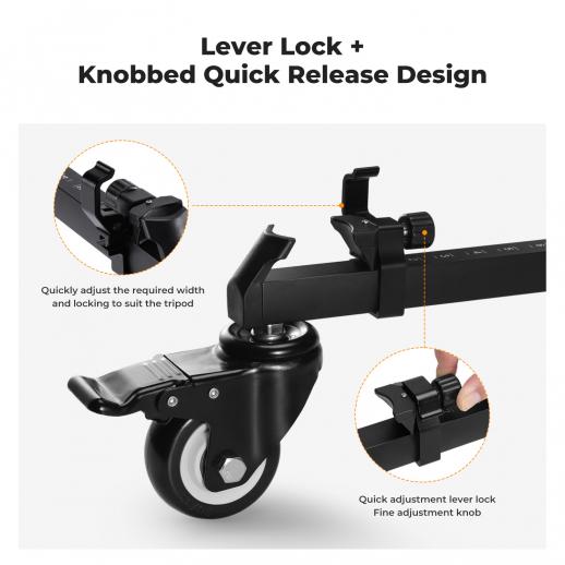 K&F Concept Photography Tripod Dolly, Heavy Duty with 3