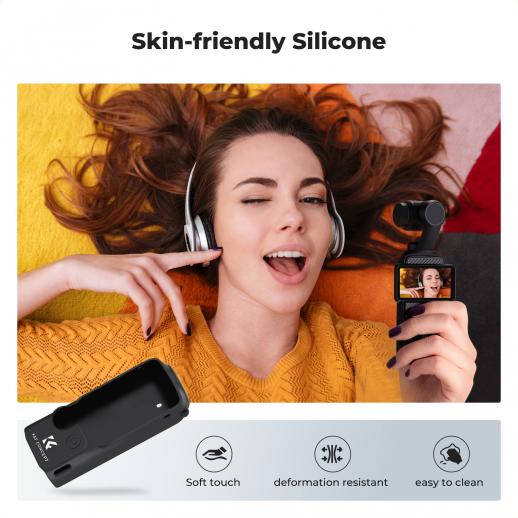 k&f Pocket 3 Silicone Protective Case Set Screen Protector Lens Film Screen Film Suitable for DJI OSMO Pocket 3 Creator Combination Accessories
