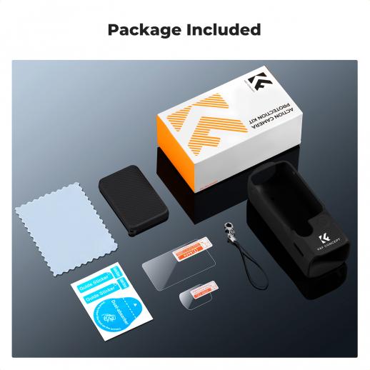 k&f Pocket 3 Silicone Protective Case Set Screen Protector Lens Film Screen Film Suitable for DJI OSMO Pocket 3 Creator Combination Accessories