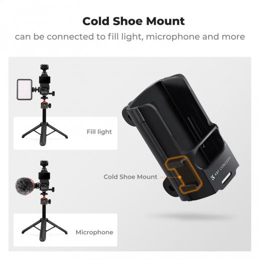 Expansion Adapter Mount Compatible with DJI Osmo Pocket 3, Extended Mounting Bracket Frame with Cold Shoe Mount/ 1/4