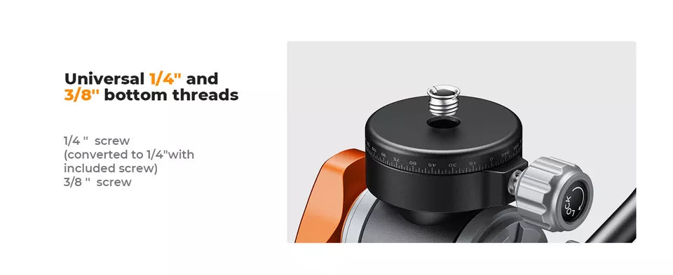 K&F Concept Video Fluid Head Tripod Head Max Load 11lb/5kg,Silky-Smooth, Stable Tripod Fluid Head for pan and tilt,Arca Swiss-Compatible Fluid Head Mount (KF31.087)