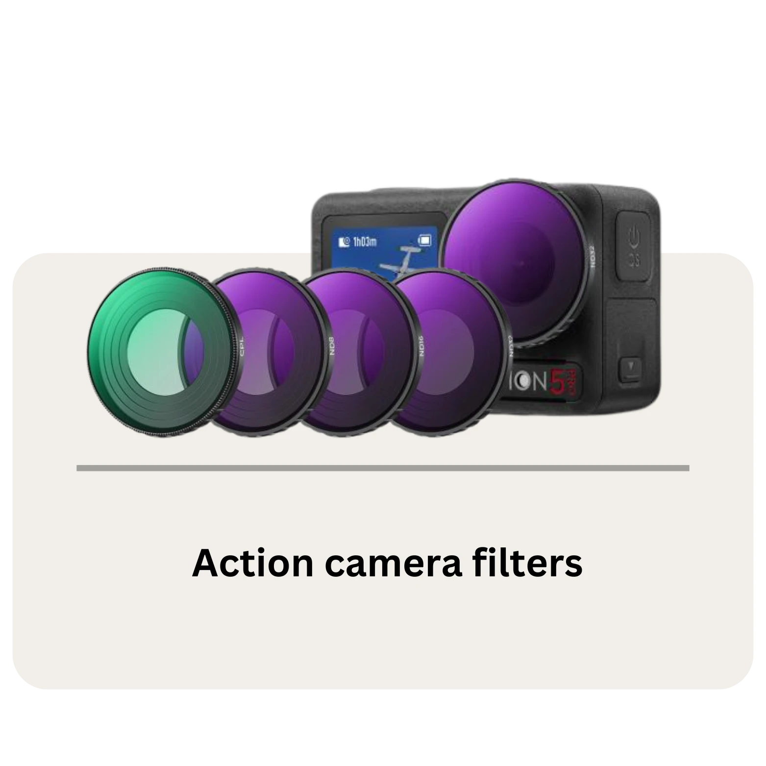 Action camera filters