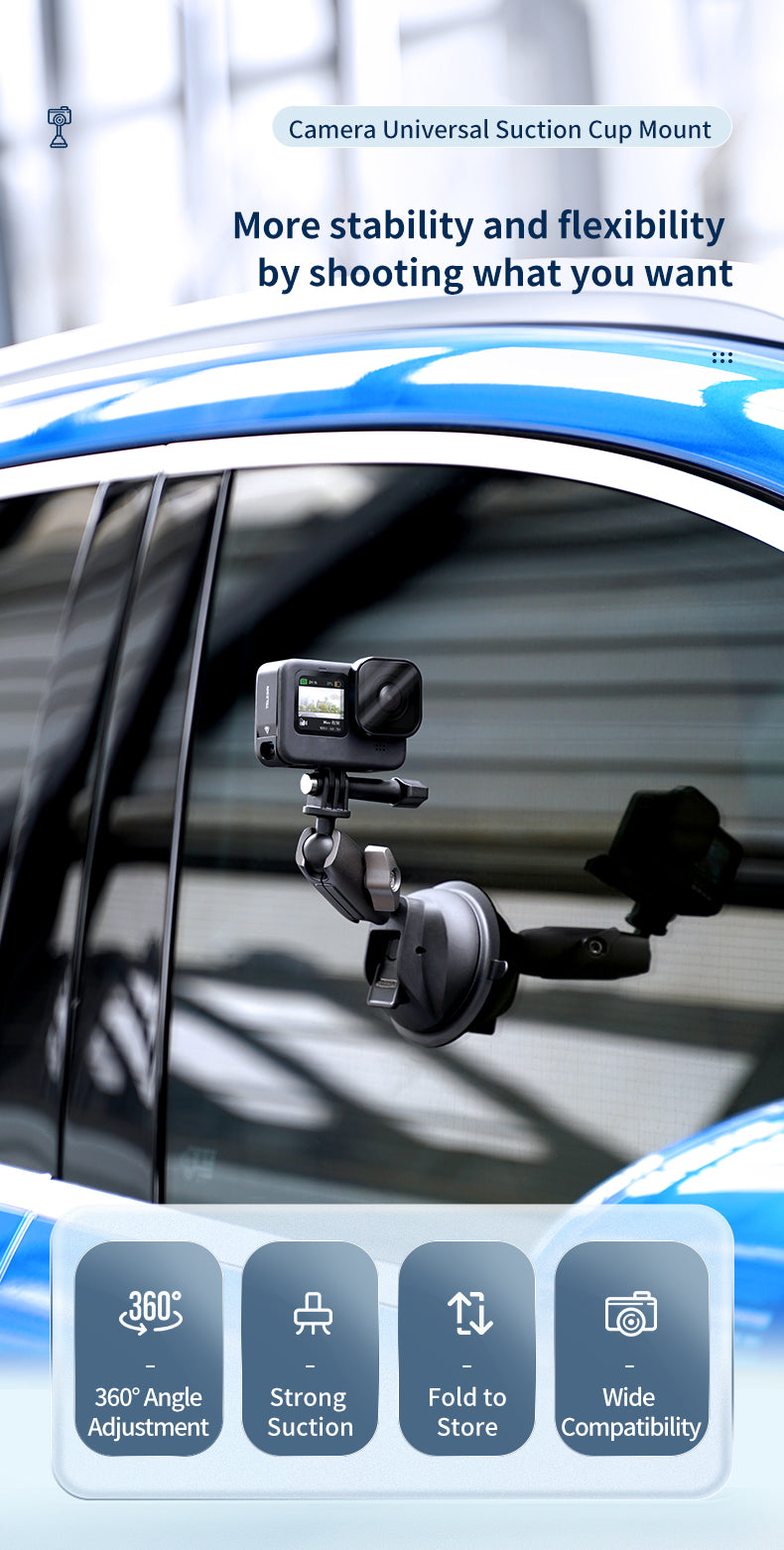 TELESIN Aluminum Alloy Action Camera & phone Suction Cup Mount