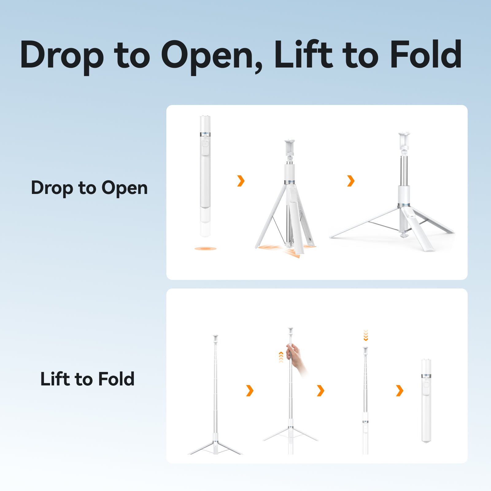 TELESIN 1.8m portable selfie stick tripod