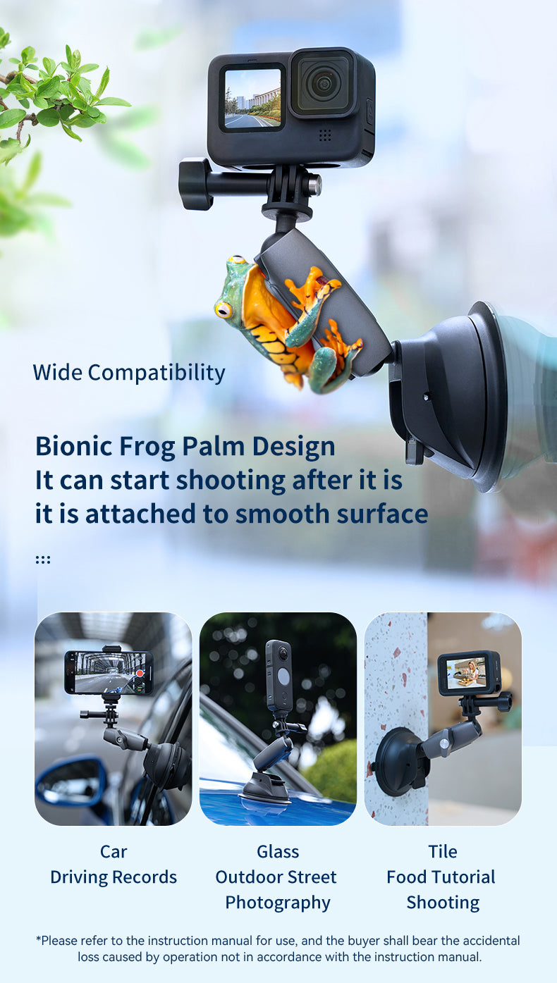 TELESIN Aluminum Alloy Action Camera & phone Suction Cup Mount