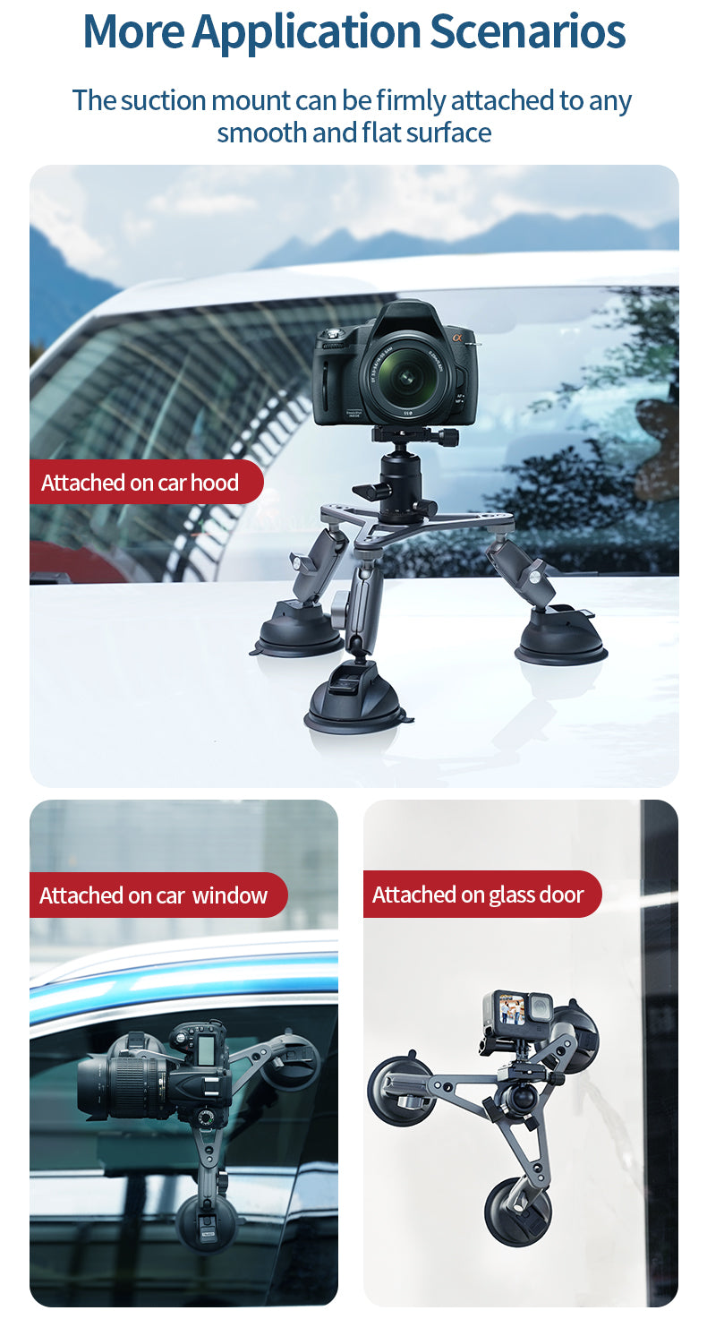 TELESIN Three-Arm Suction Mount