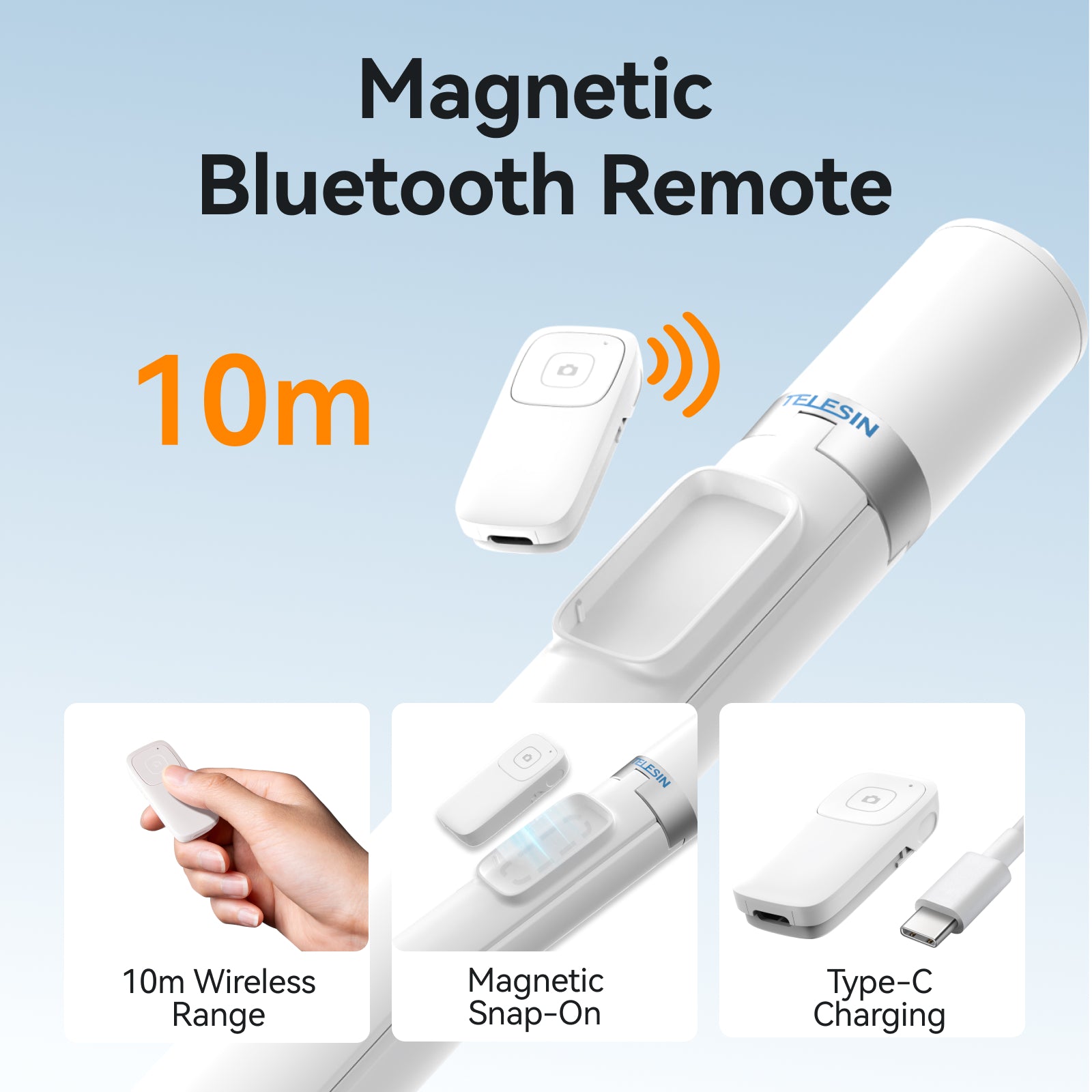 TELESIN 1.8m portable selfie stick tripod