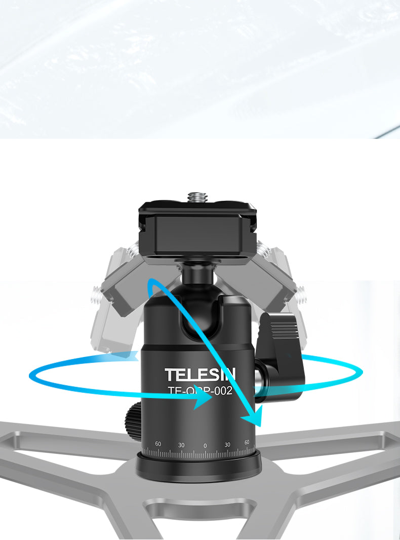 TELESIN Three-Arm Suction Mount