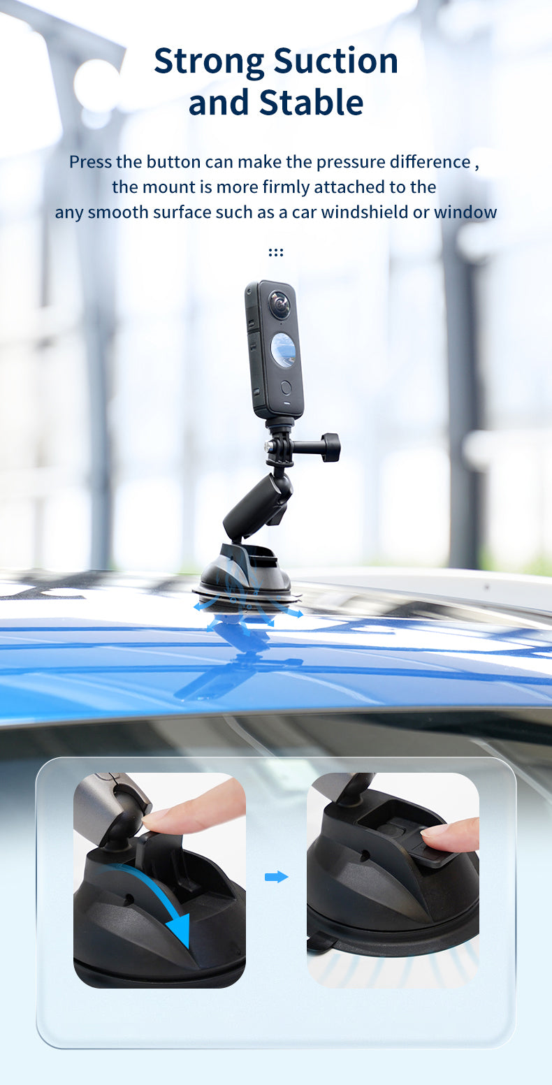 TELESIN Aluminum Alloy Action Camera & phone Suction Cup Mount