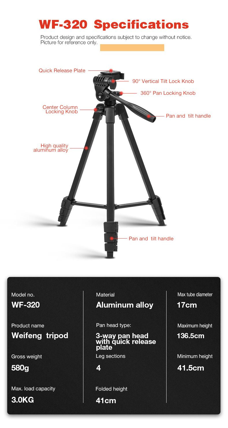 WEIFENG 320 TRIPOD LIGHT WEIGHT