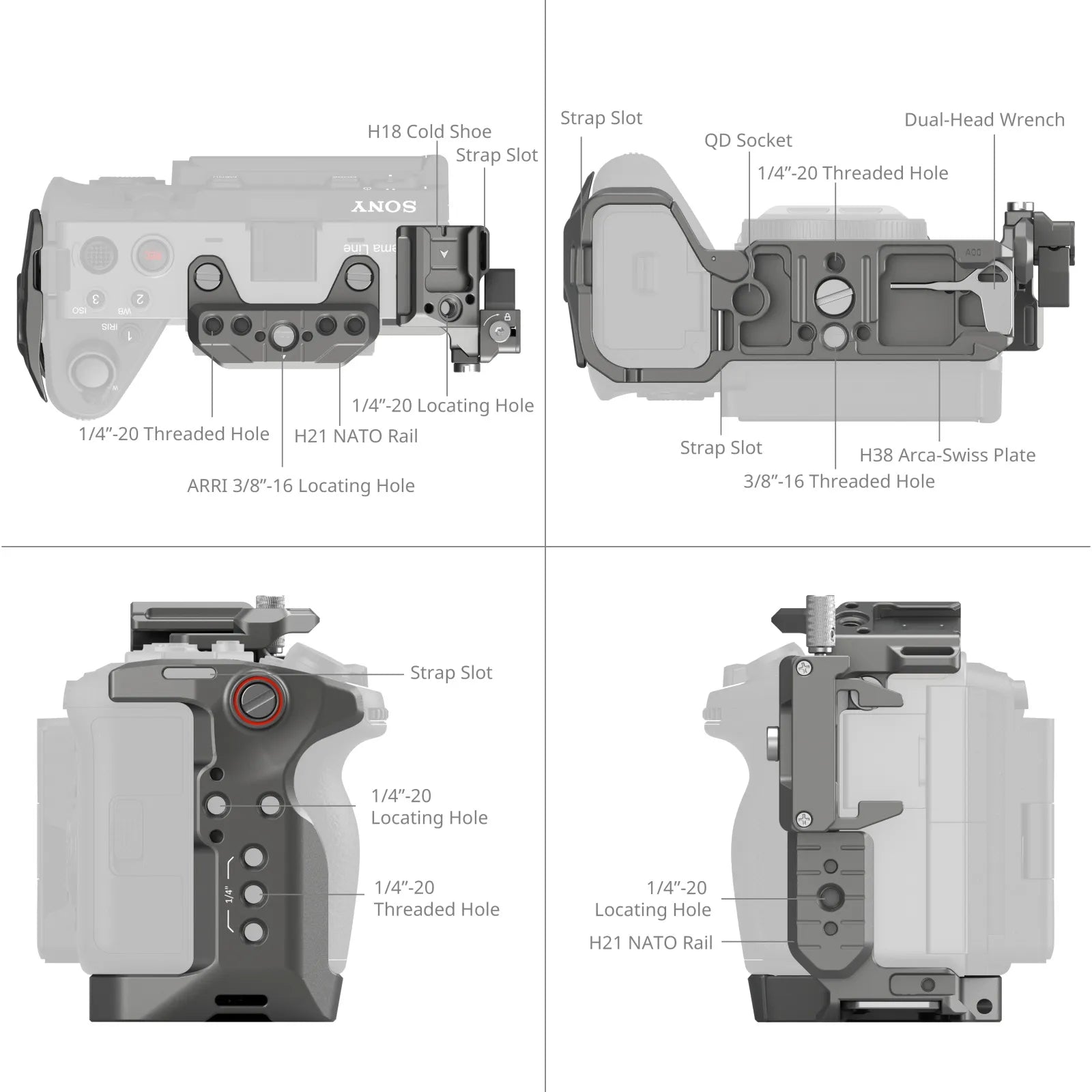SmallRig HawkLock Quick Release Advanced Cage Kit for Sony FX3 / FX30