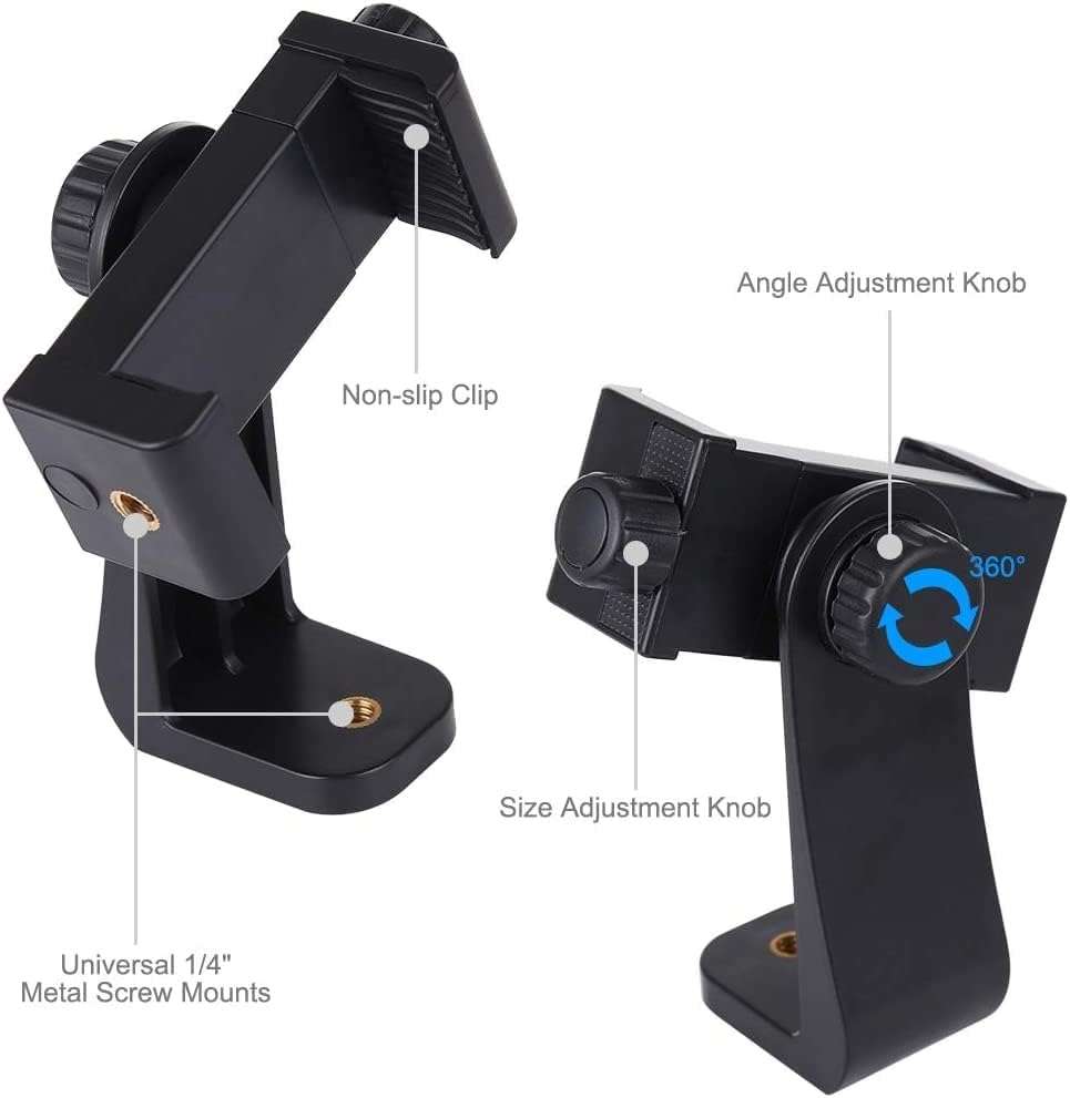 Degree Rotating Plastic Mobile Clamp with 360 Lock (Black)