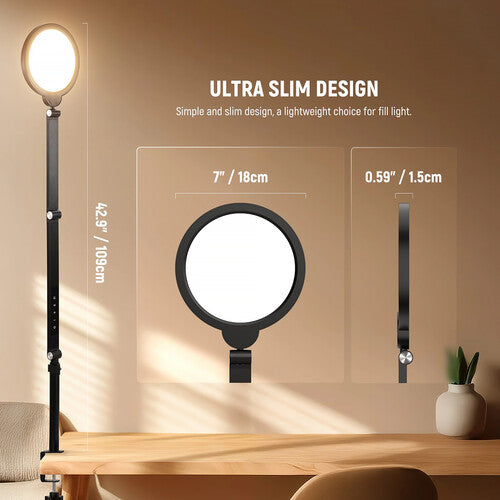 Neewer BASICS R18 Bi-Color Round LED Light with Desktop Stand (7