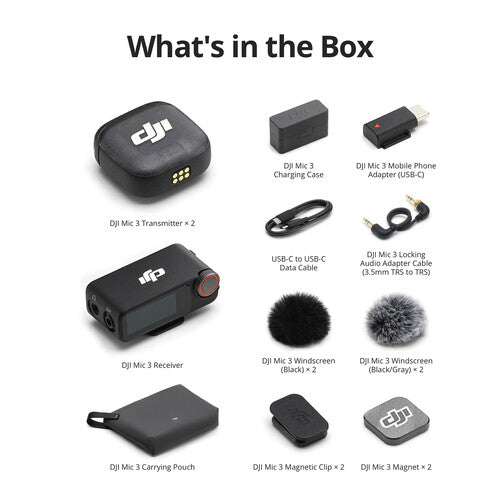 DJI Mic 3 2-Person Compact Wireless Microphone System/Recorder for Camera & Smartphone