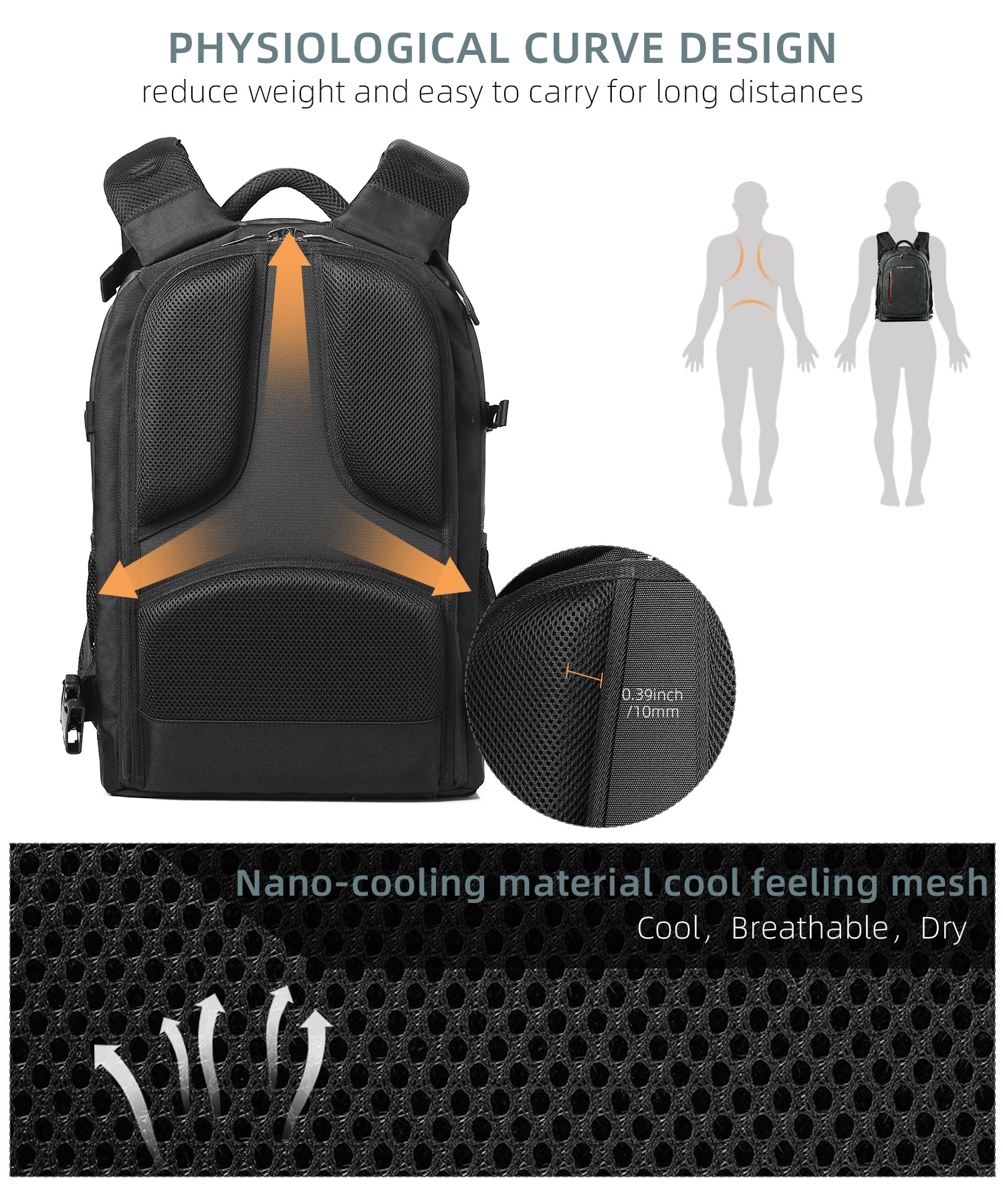 K&F Camera Bag Large Multifunctional Digital SLR Camera Backpack Suitable for Outdoor Travel Photography 31*24*46cm - Backpack 23L Nature Wander 06 (Camouflage)