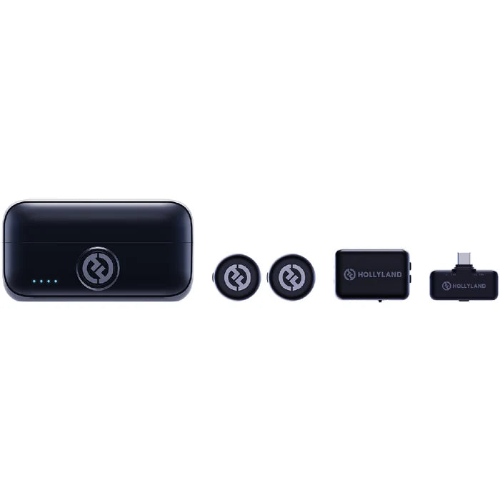 Hollyland LARK M3 Combo 2TX&2RX Wireless Microphone System with 2 Clip-On Mic/Transmitters, 1 USB Receiver & 1 Camera Receiver (2.4 GHz)