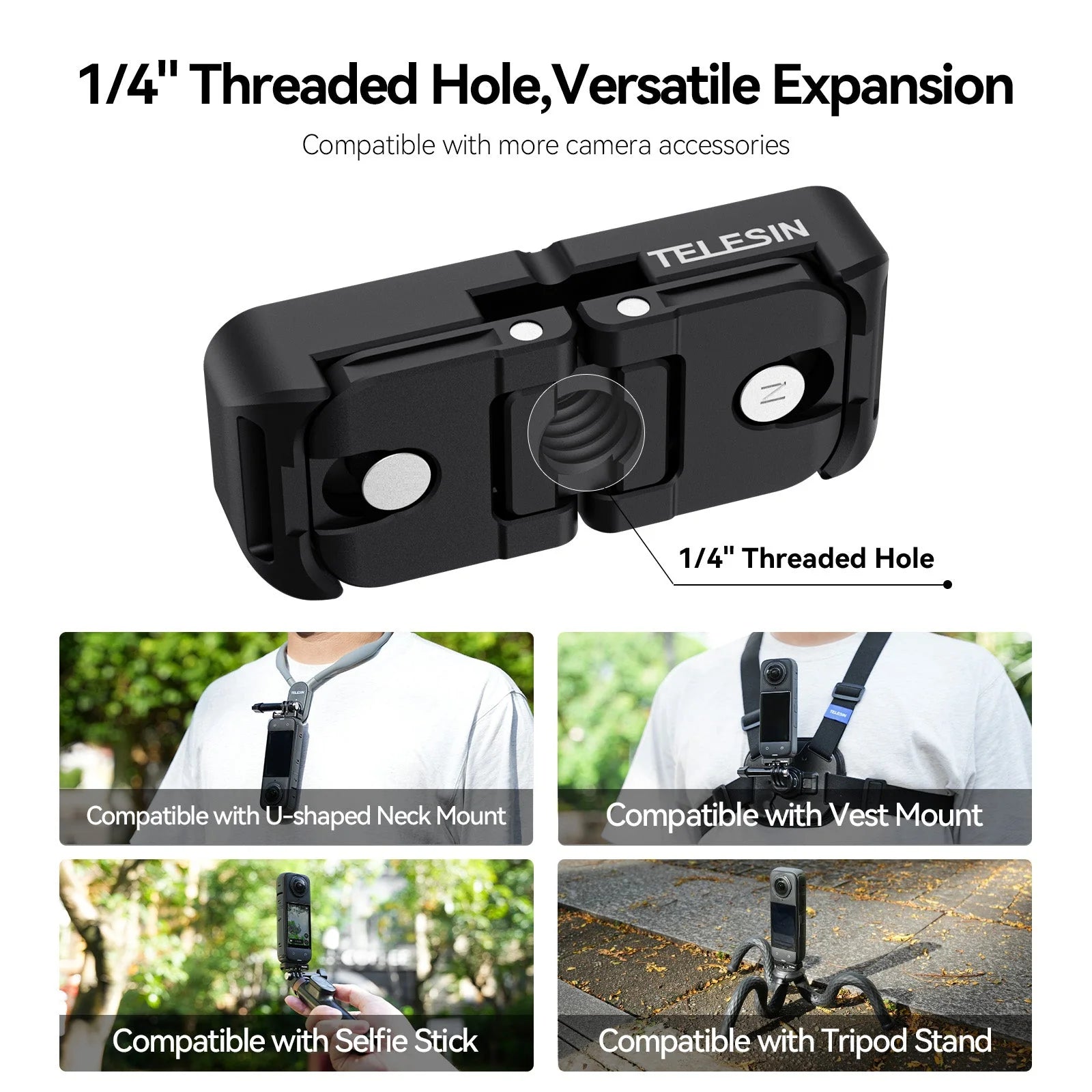 Telesin Dual Mount Adapter For Insta360 X4 / X5