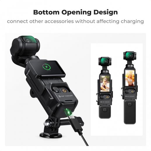 Expansion Adapter Mount Compatible with DJI Osmo Pocket 3, Extended Mounting Bracket Frame with Cold Shoe Mount/ 1/4