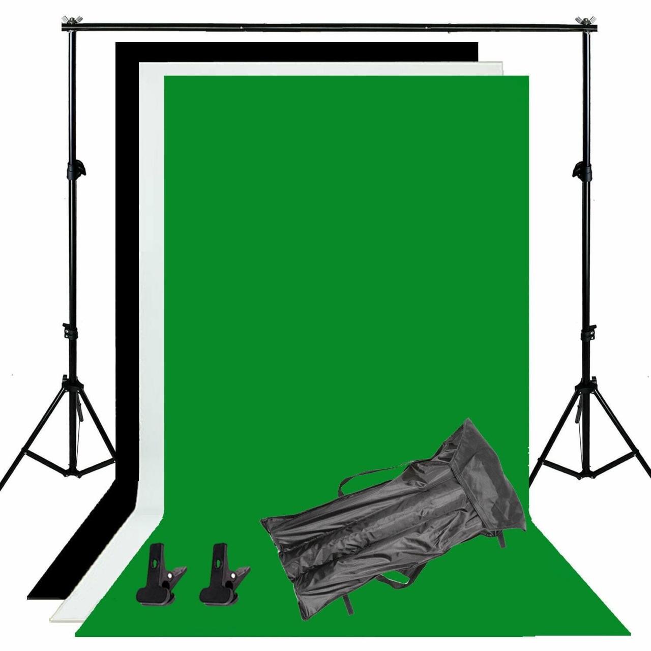 stand with 3 background ( green - black - white )