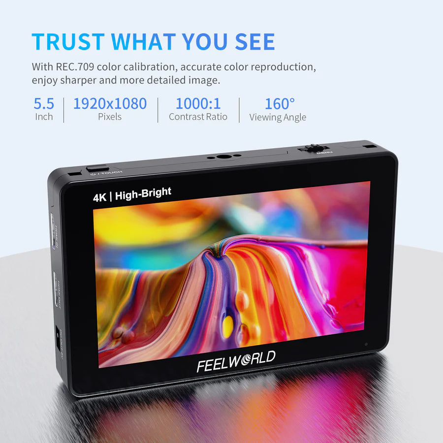 FEELWORLD F6 PLUSX 5.5 Inch High Bright 1600nit Touch Screen DSLR FEELWORLD F6 PLUSX 5.5 Inch High Bright 1600nit Touch Screen DSLR