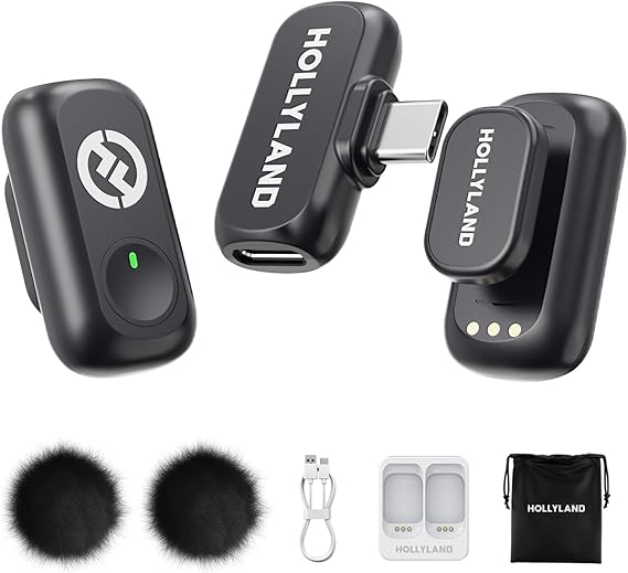 Hollyland LARK A1 Wireless Mini Microphone for iPhone 15 16 Pro Android Phones