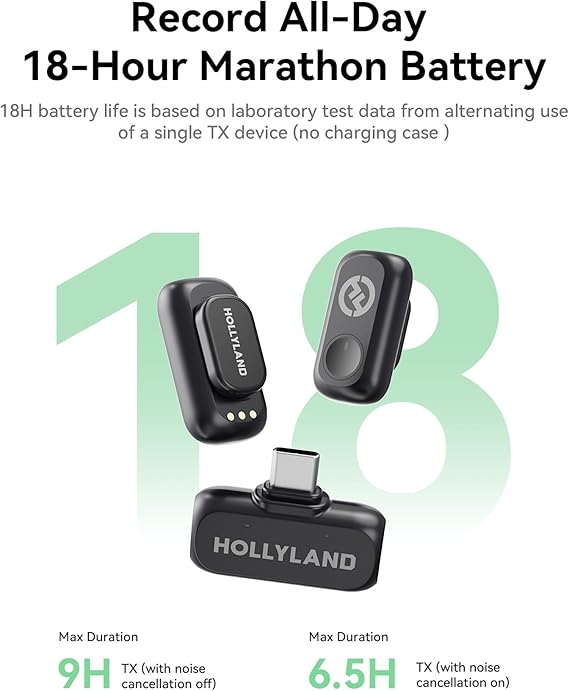 Hollyland LARK A1 Wireless Mini Microphone for iPhone 15 16 Pro Android Phones