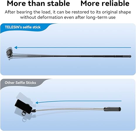 TELESIN 3rd Gen 3 Meter Ultra Long Carbon Fiber Selfie Stick for Action Camera, Waterproof Underwater Monopod for GoPro, DJI Osmo Action, Invisible Stick for Insta360 ONE RS, ONE X3-300CM
