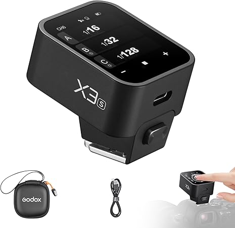 Godox X3-S Wireless Flash Trigger OLED Touchscreen for Sony Camera 2.4GHz Wireless 1/8000S HSS TTL Tcm Function Built-in Battery Rechargeable (Type-C) Remote Camera Flash Trigger for Sony