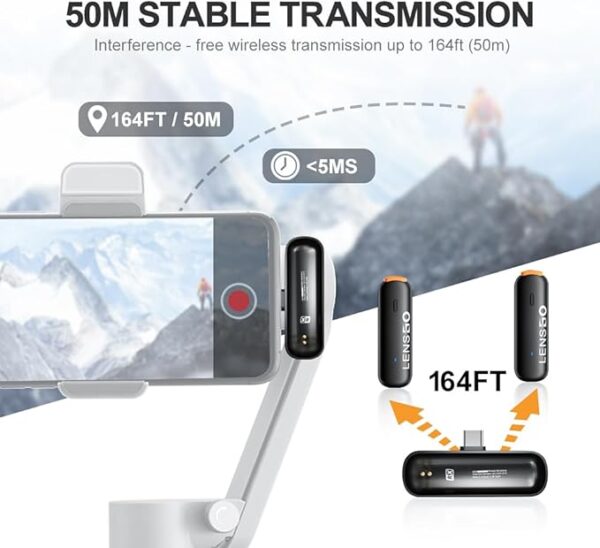LENSGO Wireless Lavalier Microphone 518c mini Type-c