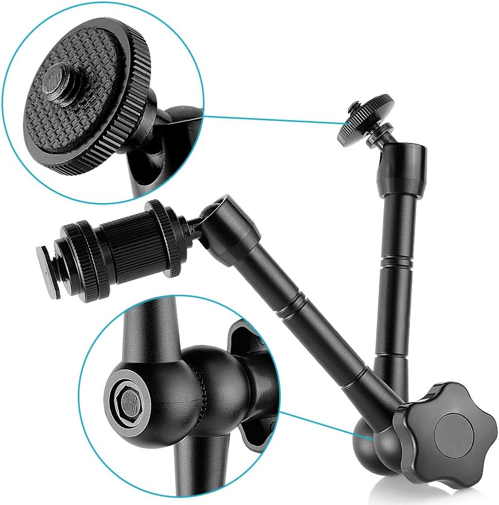 Neewer Adjustable Friction Power Articulating Magic Arm for DSLR Camera Rig/LCD/DV Monitor/LED Lights/Flash Light