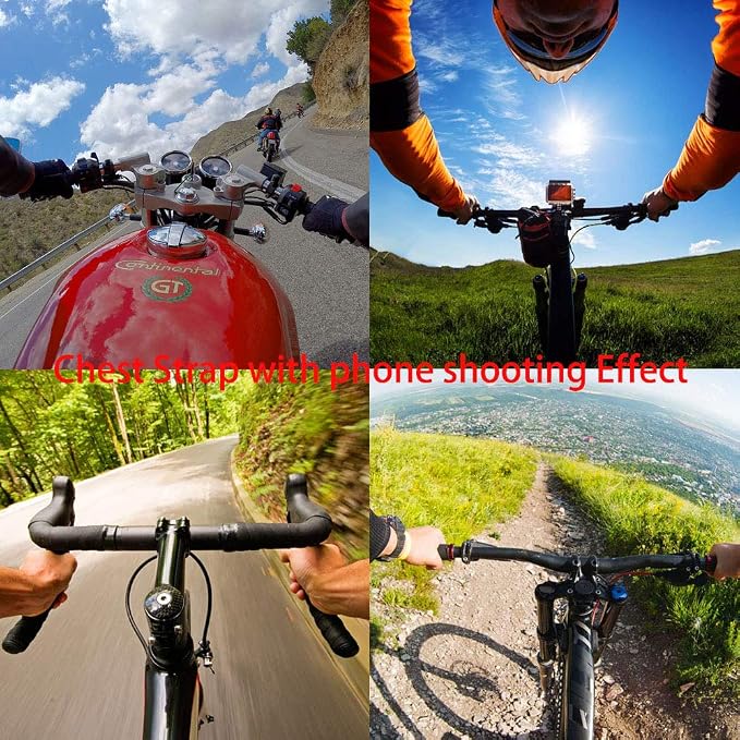PellKing Mobile Phone Chest Strap Mount,Harness Strap Holder Universal Cell Phone Clip for Action Camera POV Compatible with Gopro Akaso Samsung iPhone etc