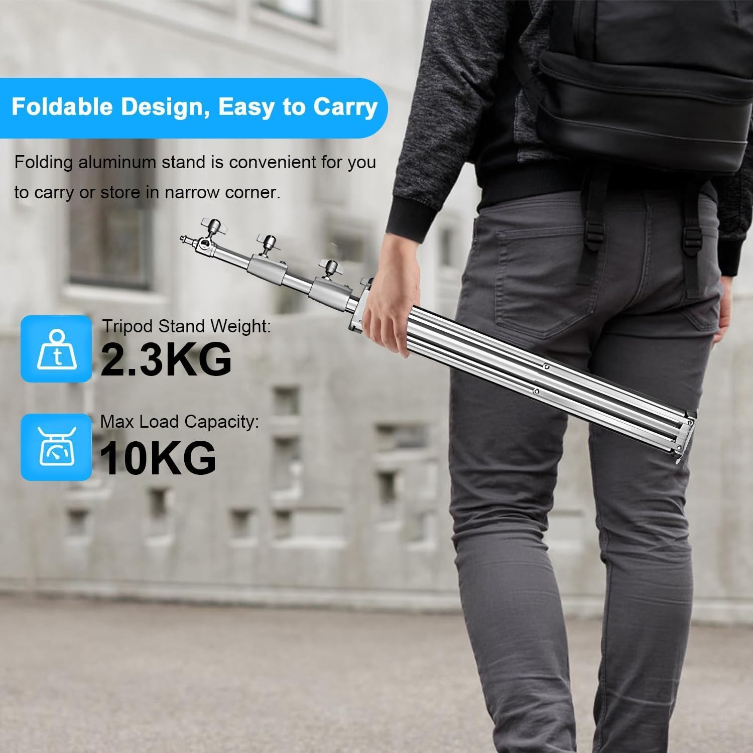 NiceFoto LS-280s AT Stainless Steel Light Stand with Air Pressure System – 260cm Max Height