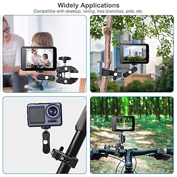 Multi-function Super Camera Clamp with 360 Double Ball Head for Motorcycle Bike Handlebar Sport Camera DSLR Light Holder Mount