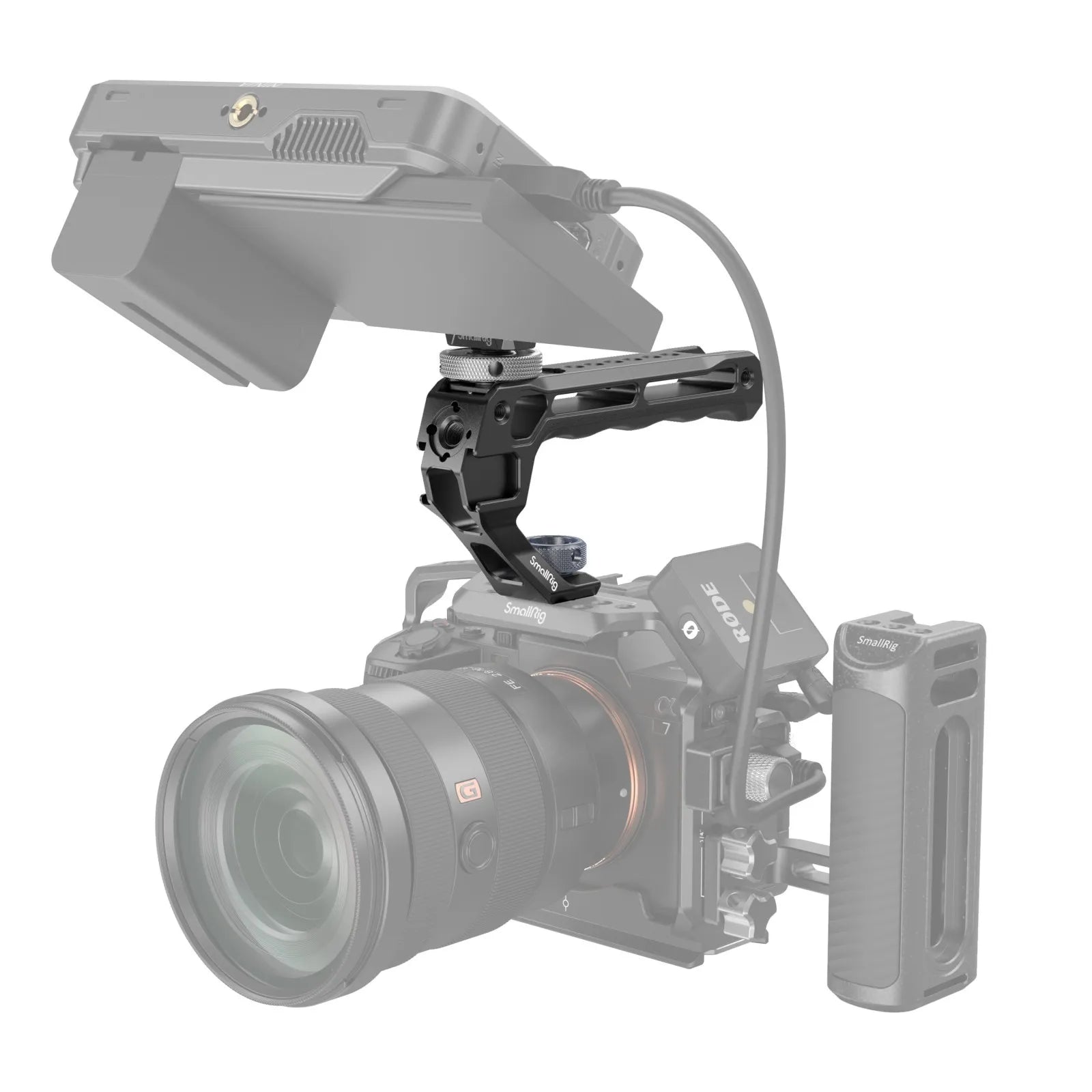 SmallRig Top Handle with Monitor Support Kit (Compatible with Cold Shoe)