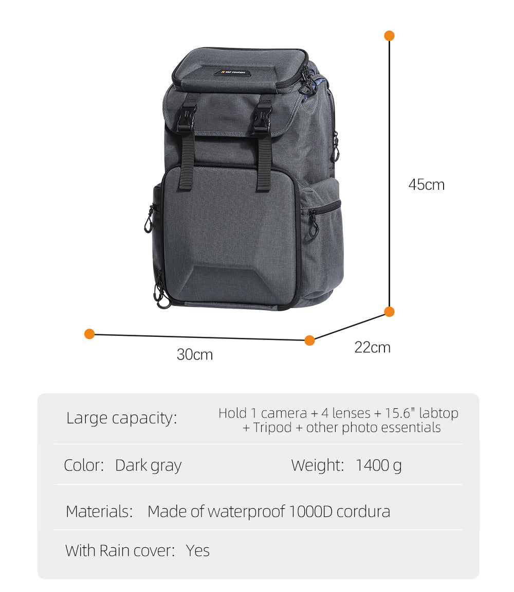 backpack hold camera and laptop K&F 15.6" Camera Backpack Bag 25L with Laptop Compartment for Camera /