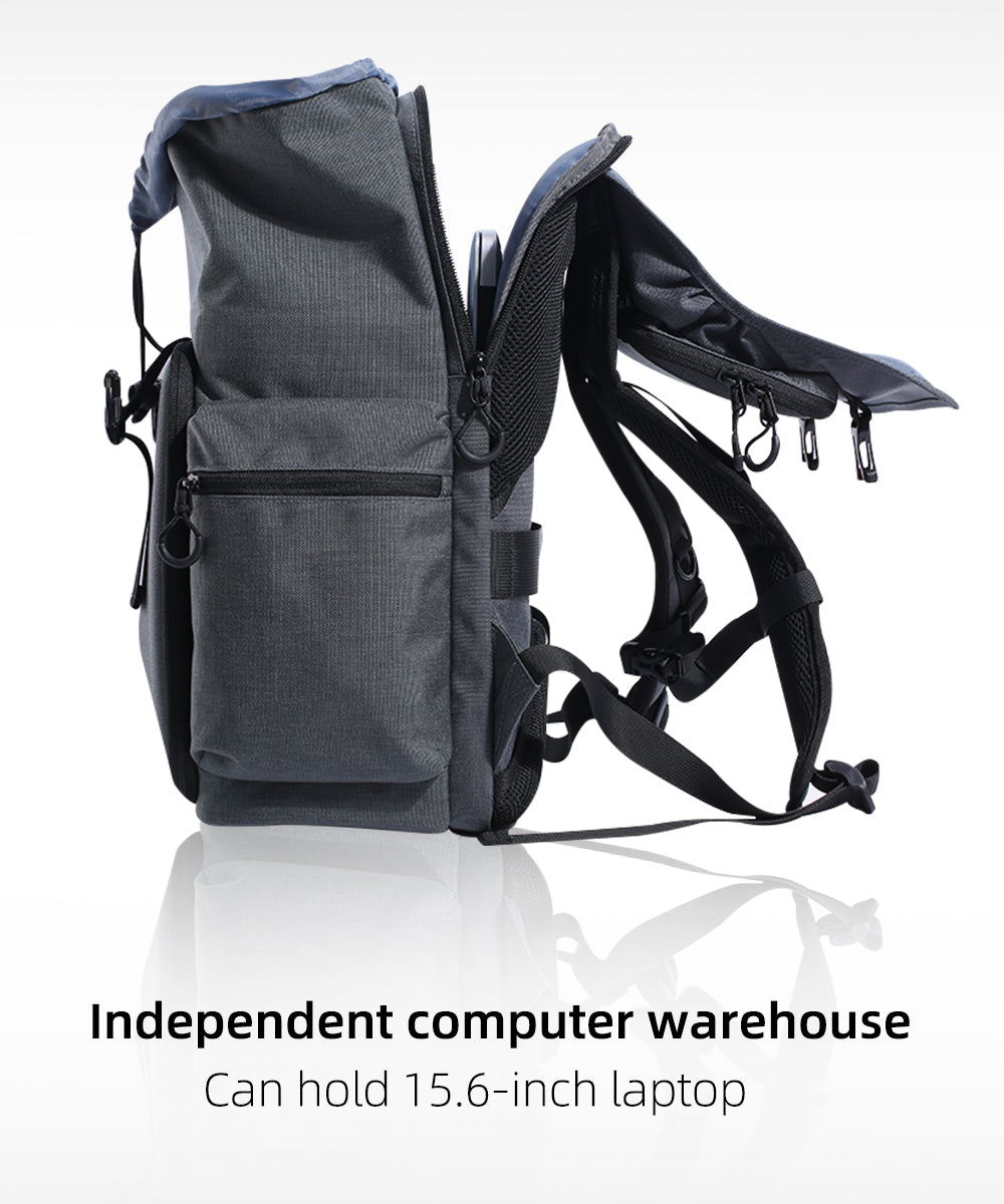 backpack hold camera and laptop K&F 15.6" Camera Backpack Bag 25L with Laptop Compartment for Camera /