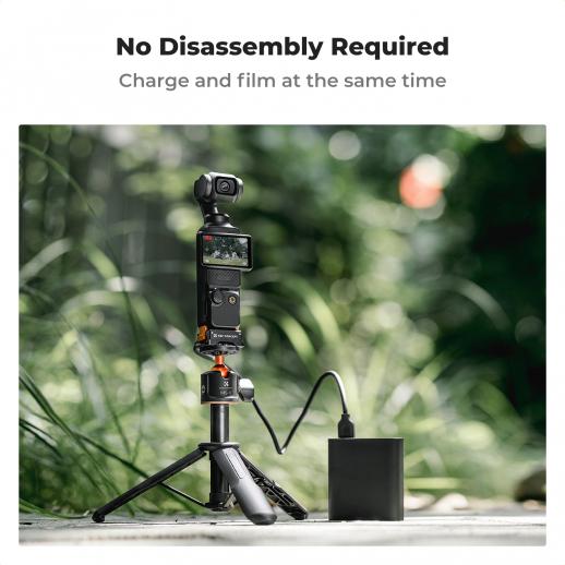 k&f Charging Adapter Base for DJI Osmo Pocket 3, Desktop Type-C Charging Dock Fit Arca-Swiss Standard, with 1/4 Screw Hole/Folding Finger, Aluminum Alloy Bracket