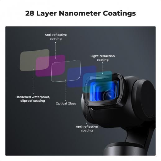 k&f DJI Osmo Pocket 3 1.2X Anamorphic Lens, Blue Streak Effect Widescreen Cinematic Lens, Magnetic Attach / Multi-Coated / Optical Glass