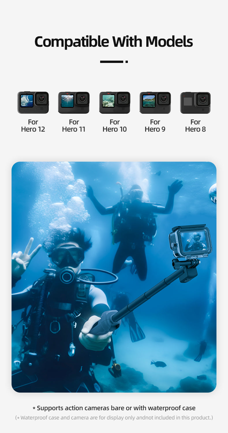 TELESIN underwater remote control selfie stick for gopro