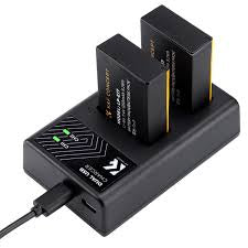 LP-E17 Battery 2 Pack and Charger for EOS RP, EOS M3, M5, M6 Mark II, 77D, 200D, 750D, 760D, 800D, 8000D (Micro USB Port,1250mAH)